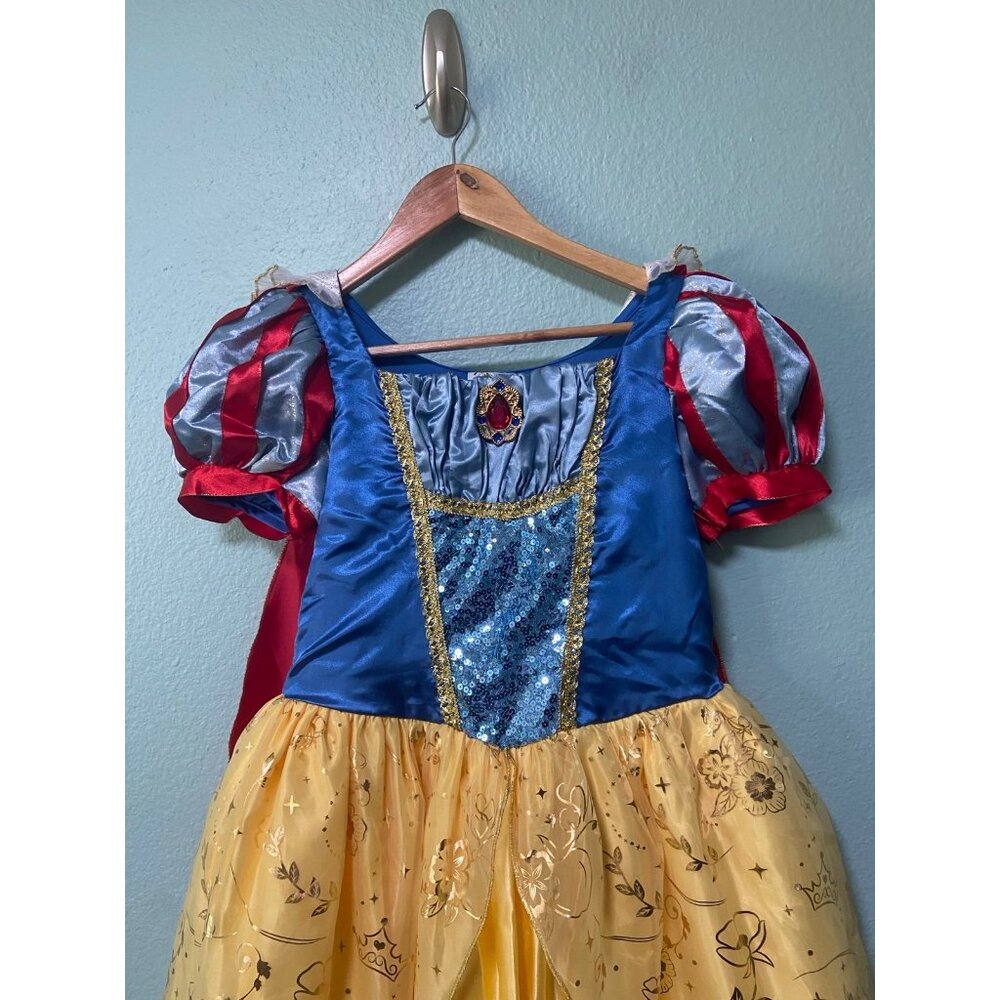 Disney Parks Girls Snow White Gold with Cape Costume Halloween Dress Up Dress 13 - Picture 4 of 10